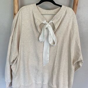 Aerie Cream Sweatshirt with Tie Back